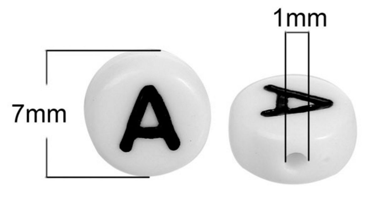 Sadingo Buchstabenperlen Acryl - A-Z nach Wahl, je 50 Stück - Ø 7 mm Weihnachtsangebot