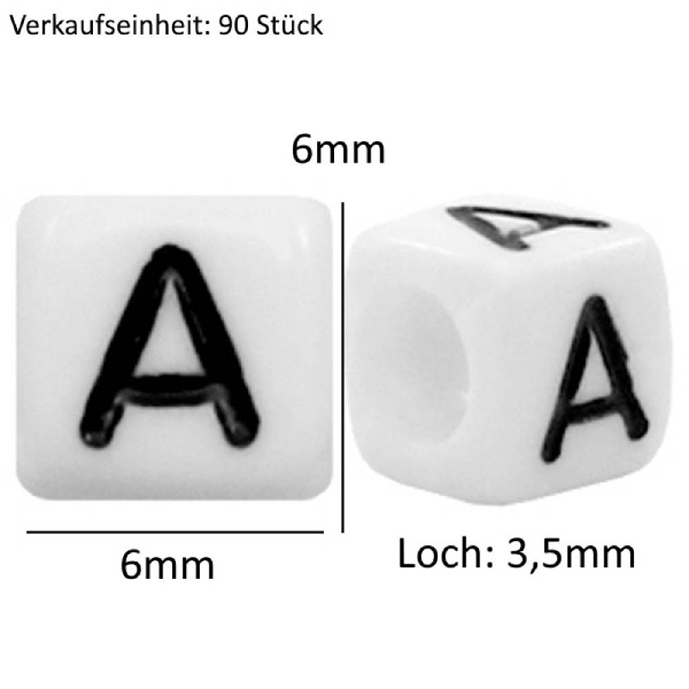 Sadingo Buchstabenperlen | 90 Stk. 6x6mm, eckige Perlen Heißer Verkauf