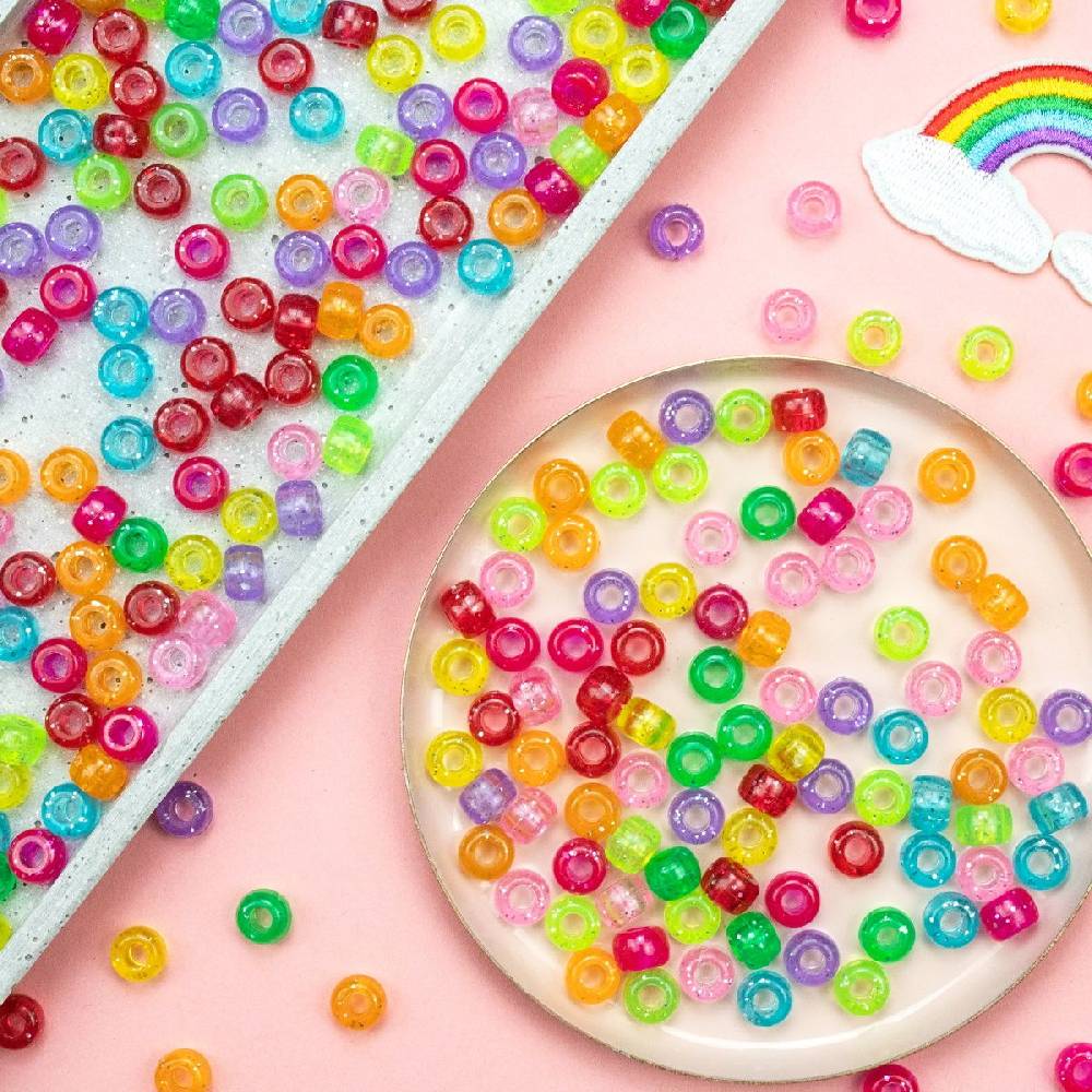 Sadingo Acrylperlen Glitzer | 500 Stk., 9 x 6 mm Online Outlet