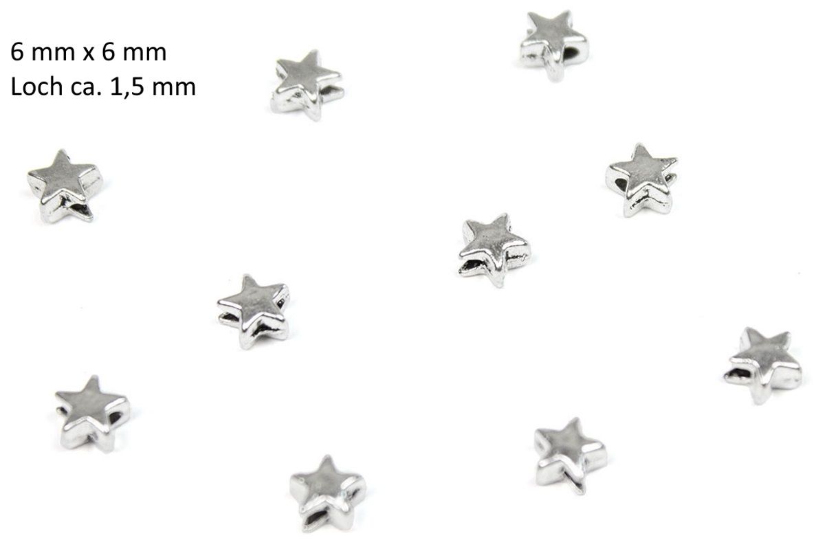 Sadingo Metallperlen Sterne | 50 Stk. - 6x6 mm Blitzangebot