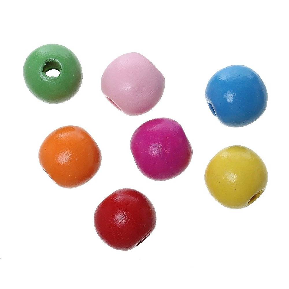 Sadingo Holzperlen bunt | 100 Stk. 16mm Neuheiten