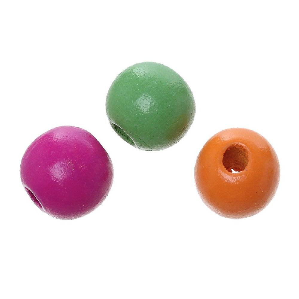 Sadingo Holzperlen bunt | 100 Stk. 16mm Neuheiten