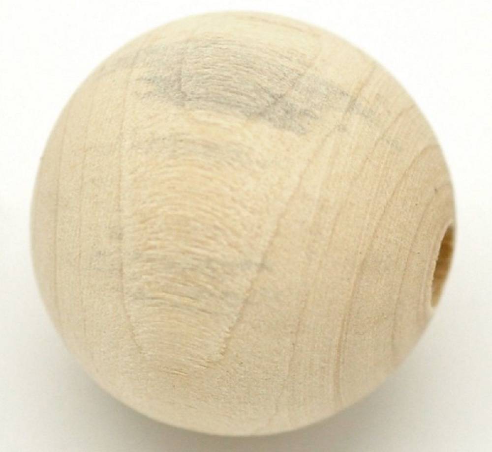 Sadingo Holzperlen natur, 30 Stk. - Ø 2,5 cm Räumungsverkauf