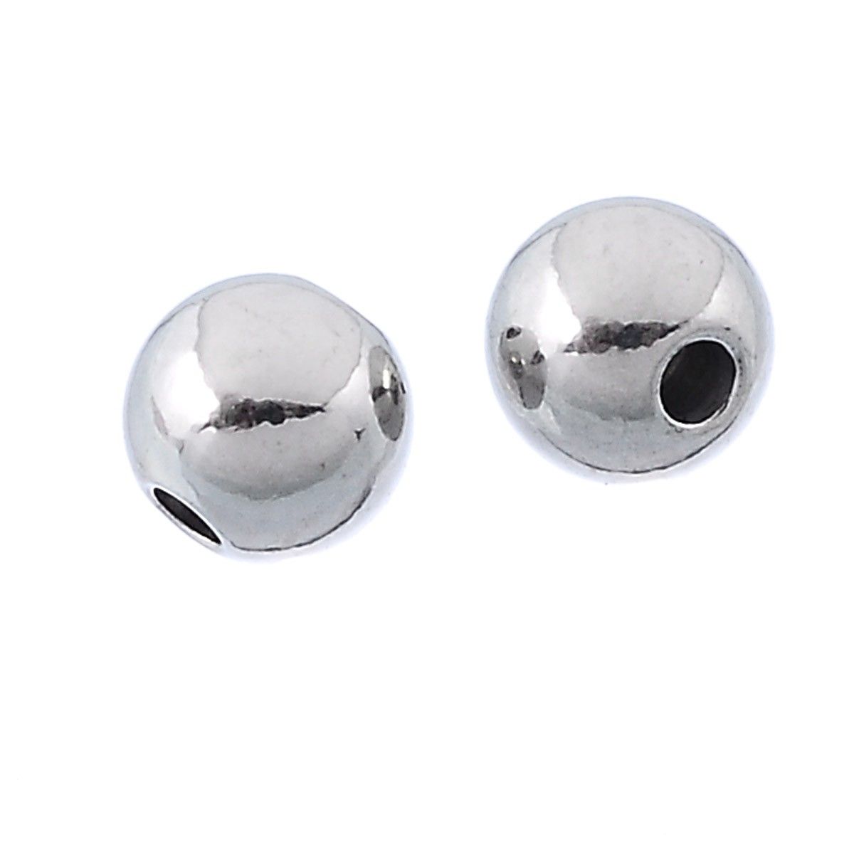 Sadingo Metallperlen in Silber | 4 mm, 50 Stück Kauf eins, bekomm eins gratis