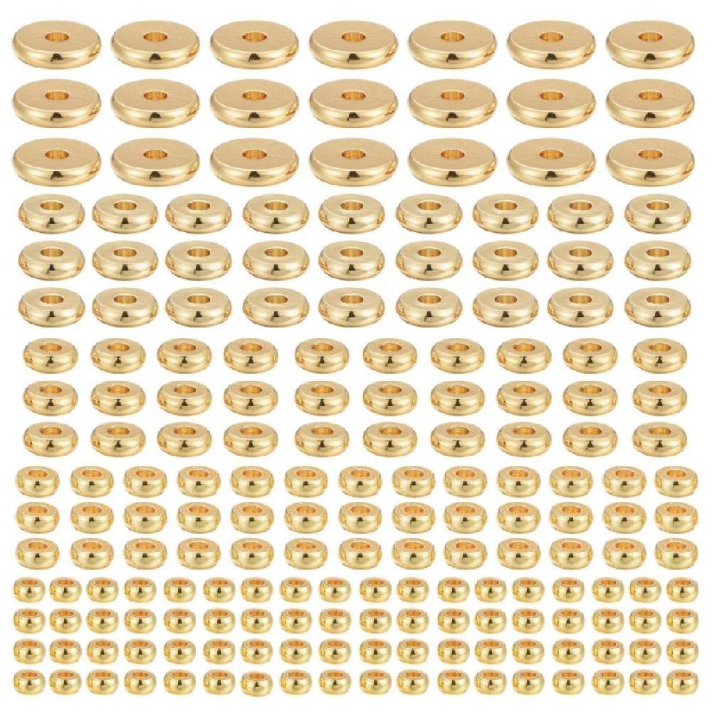 Sadingo Metallperlen Set | 1 Box, 75 Perlen, Gold, vers. Durchmesser Riesige Ersparnisse