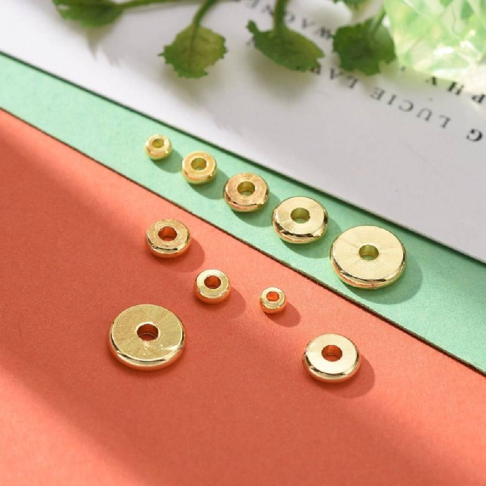 Sadingo Metallperlen Set | 1 Box, 75 Perlen, Gold, vers. Durchmesser Riesige Ersparnisse