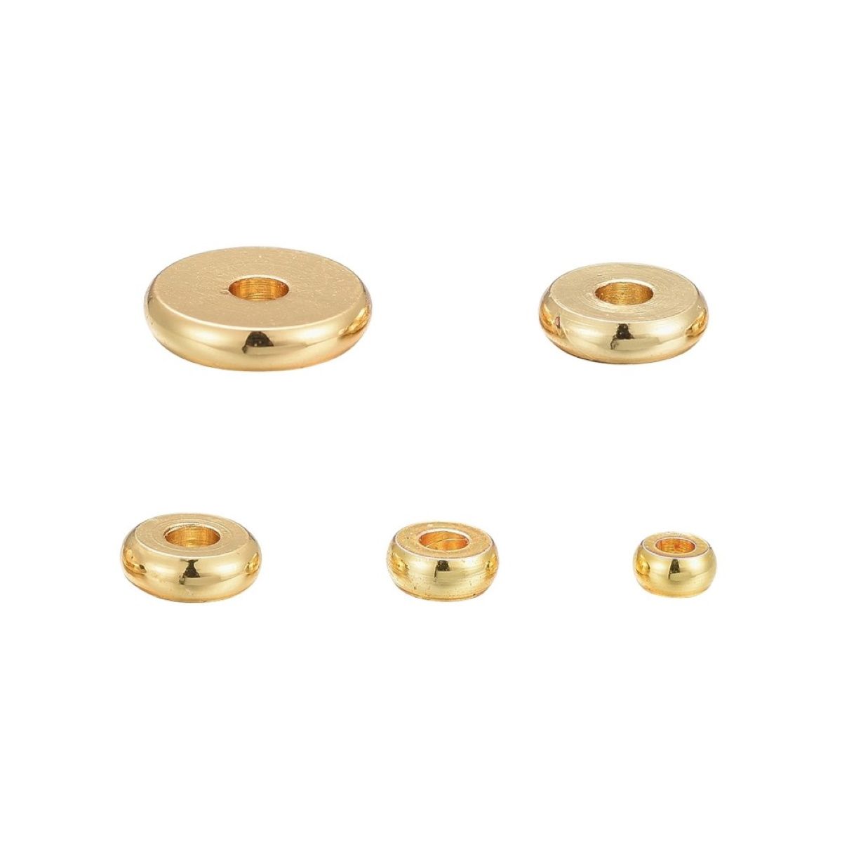 Sadingo Metallperlen Set | 1 Box, 75 Perlen, Gold, vers. Durchmesser Riesige Ersparnisse