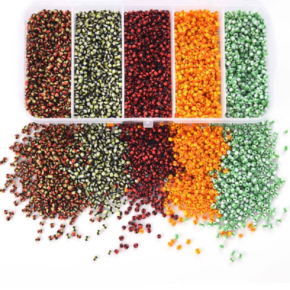 Sadingo Rocaillesperlen | 5 Farben je 16 Gramm, 1-1,5 mm Super Sparpreis