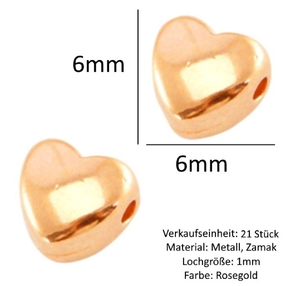 Sadingo Metallperlen | Herz-Perlen 6mm Kostenlose Rückgabe