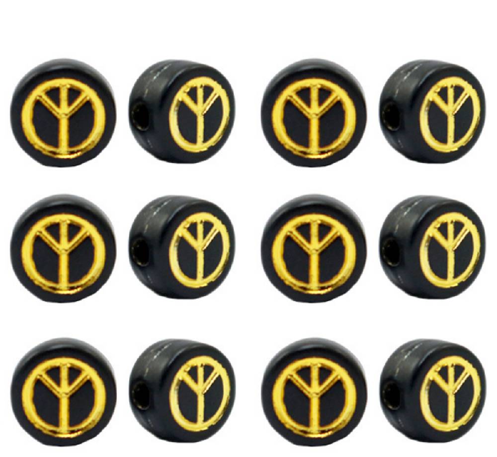 Sadingo Acrylperlen Peace | 90 Stück, 7mm Letzte 3 Tage
