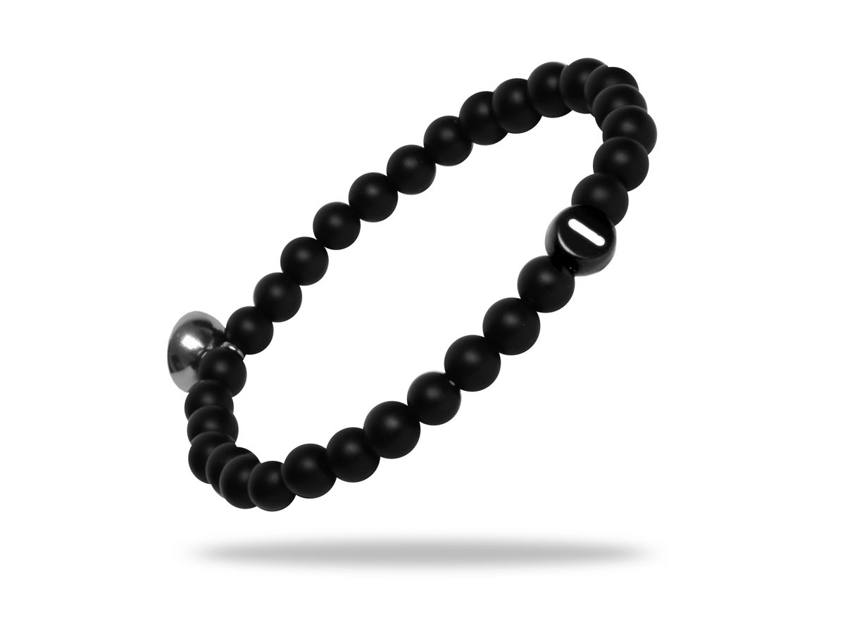 Sadingo Partnerarmband Set "ROCK" aus schwarzen Natursteinperlen Speichern exportieren