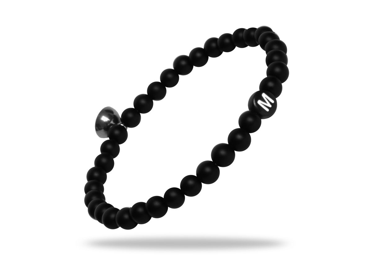 Sadingo Partnerarmband Set "ROCK" aus schwarzen Natursteinperlen Speichern exportieren