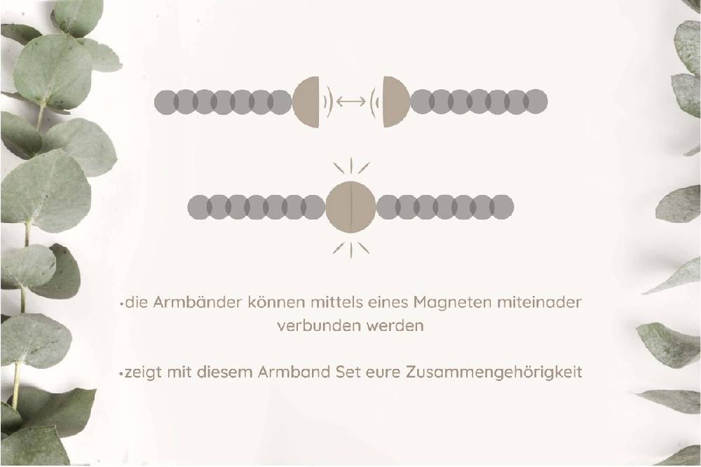 Sadingo Partnerarmband Set "ROCK" aus schwarzen Natursteinperlen Speichern exportieren