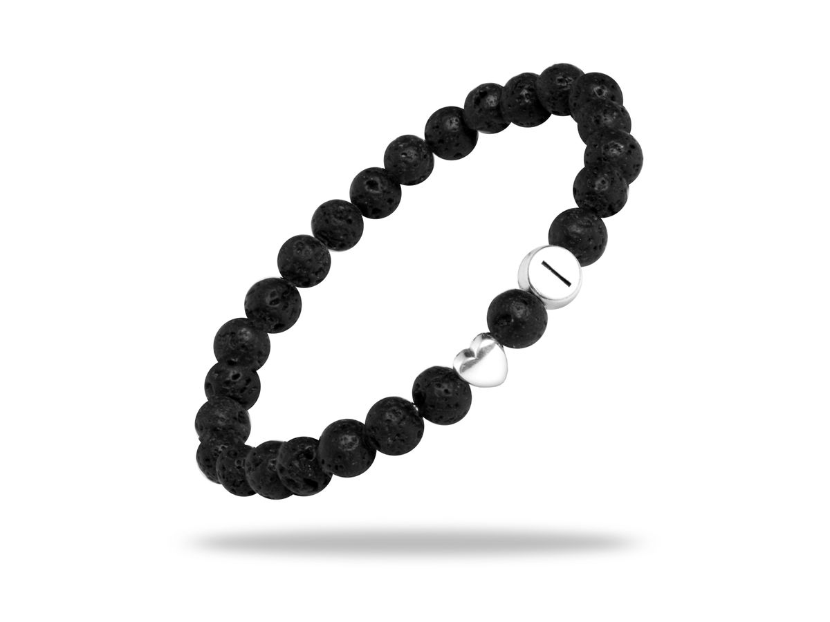 Sadingo Partnerarmband Set "VOLCANO" aus schwarzen Lavagesteinperlen zollfrei