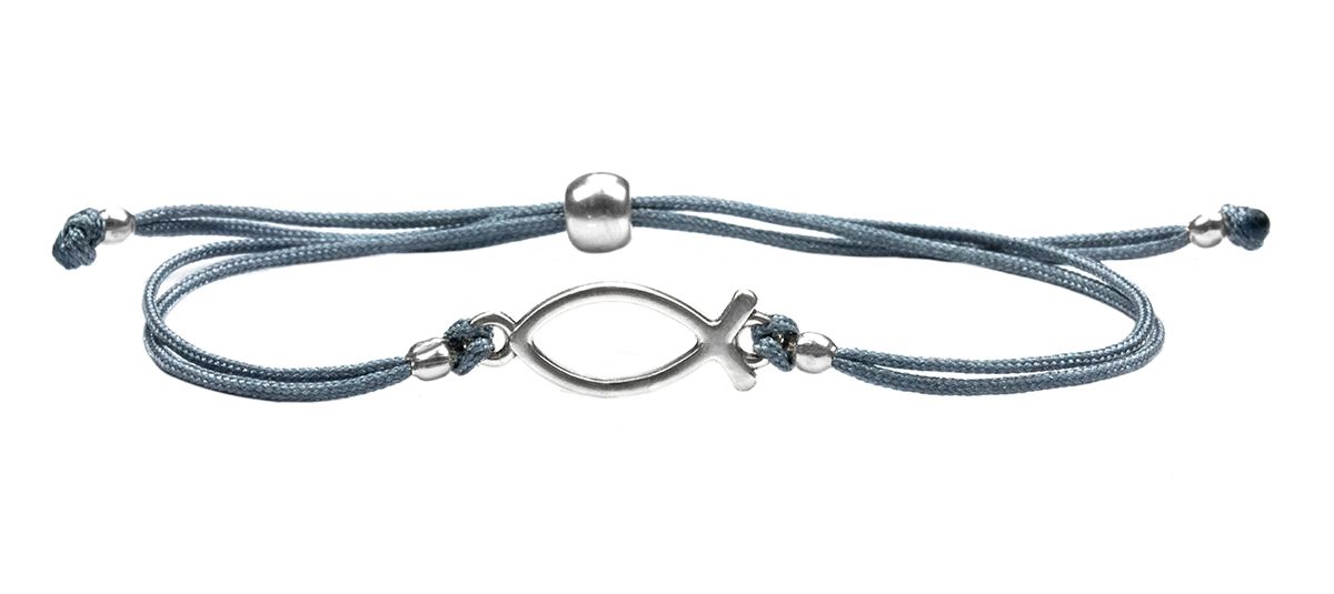 Sadingo Armband grau für Mädchen (größenverstellbar) Ichthys Fisch Hotsell