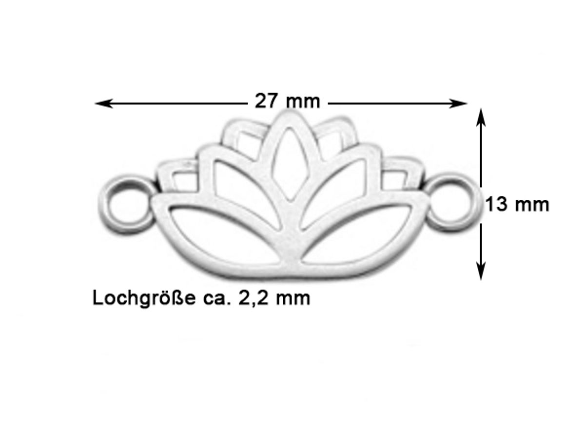 Sadingo Schmuckverbinder Lotusblume | 27x13 mm Meist gekauft