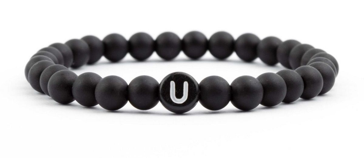 Sadingo Partnerarmband-Set aus schwarzen Acrylperlen Kostenloser Versand