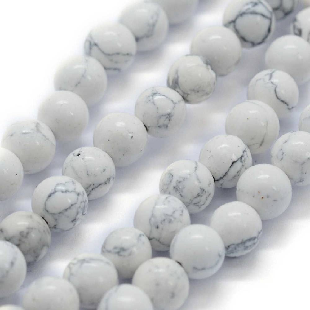 Sadingo Edelsteinperlen Natursteinperlen marmoriert - 63 Stück - Ø 6 mm Sonderangebot