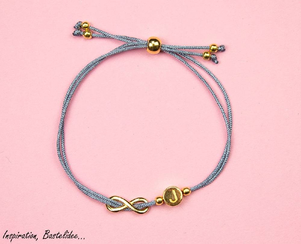 Sadingo Buchstabenperlen gold, DQ Metall, 7mm, Perlen Armband Rabatt