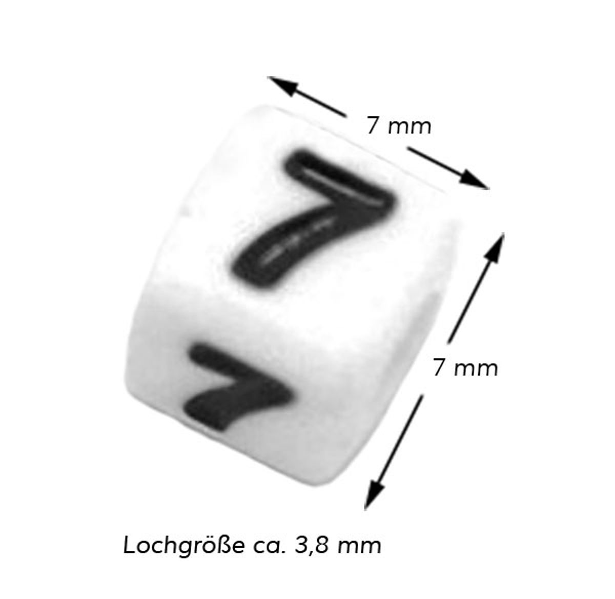 Sadingo Zahlenperlen, 7x7 mm 300 Stück, weiß schwarz Exklusivangebot