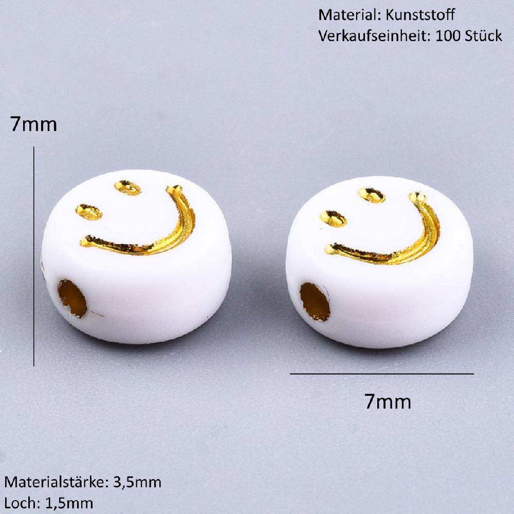 Sadingo Acrylperlen Smiley | 100 Stück, 7mm Osterangebot