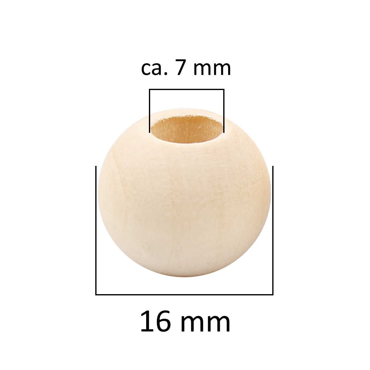 Sadingo Holzperlen Natur mit Loch, 10mm bis 20mm Online Outlet