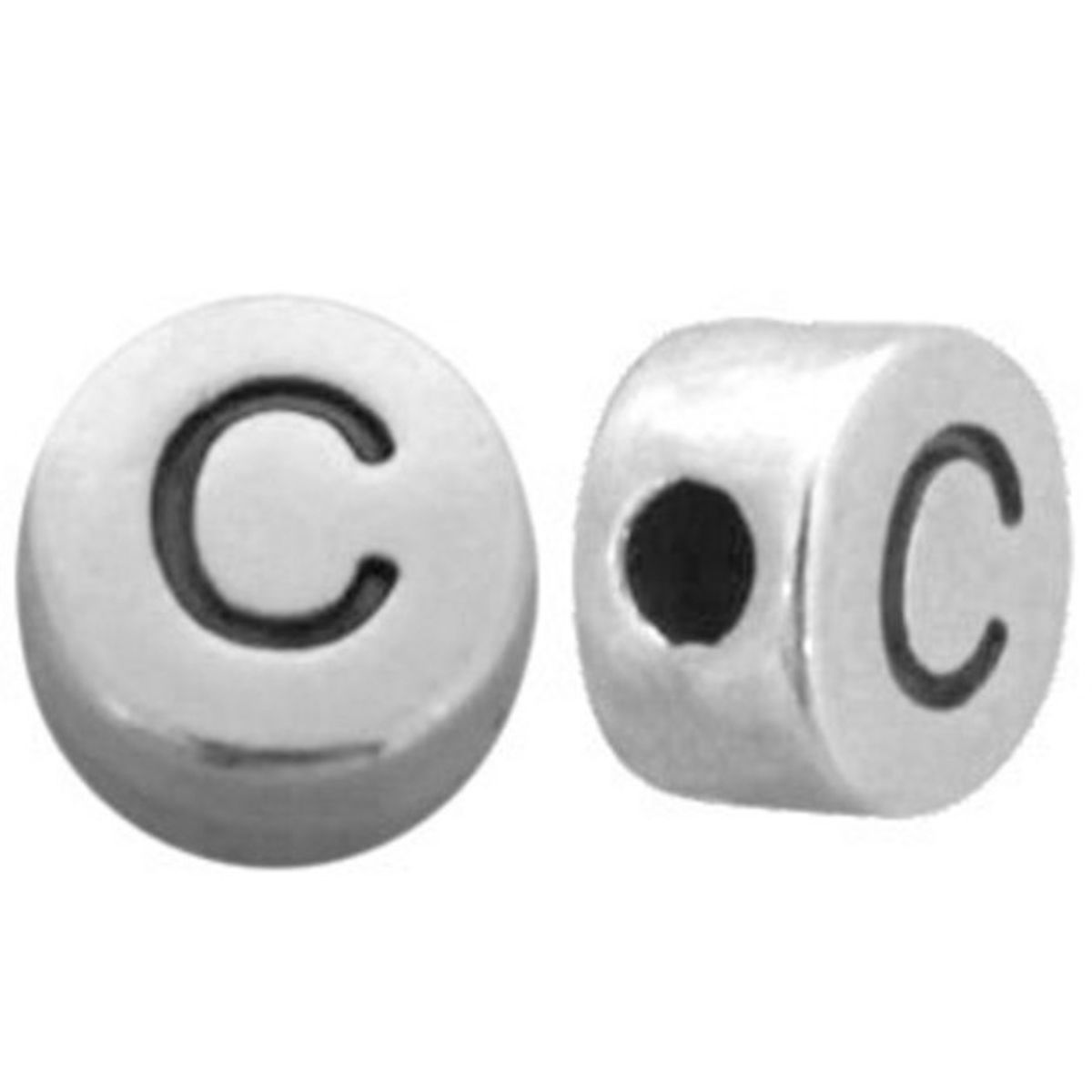 Sadingo Buchstabenperlen Set Metall silber, Bastelbedarf Neuheiten
