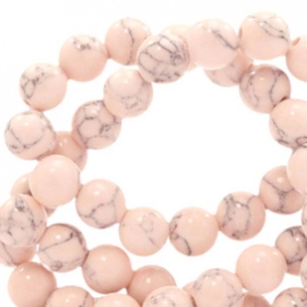 Sadingo Edelsteinperlen, Natursteinperlen Jade hellrosa, 6 mm Kauf eins, bekomm eins gratis