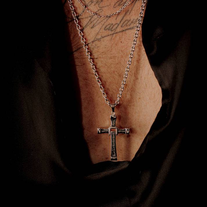 Save Brave Ankerkette Davis mit Anhänger Kreuz Lagerräumung