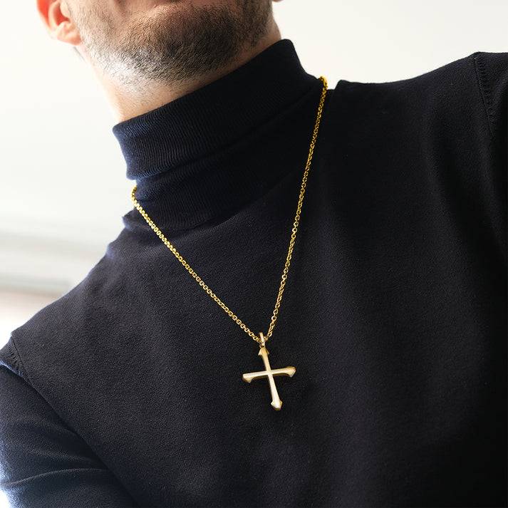 Save Brave Goldene Ankerkette Isaac mit Anhänger Kreuz Neueste Mode