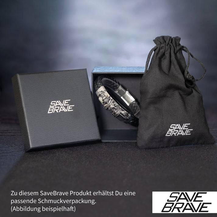 Save Brave Geflochtenes Lederarmband Kilo - braun & schwarz Große Rabatte