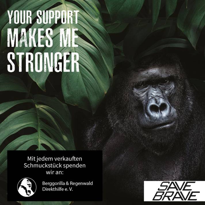 Save Brave Halskette Rano mit schwarzem Anhänger Gorillakopf Bestseller