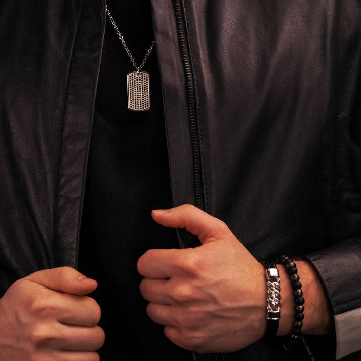 Save Brave Halskette Garett mit Anhänger - schwarze Zirkoniasteine Super Rabatt