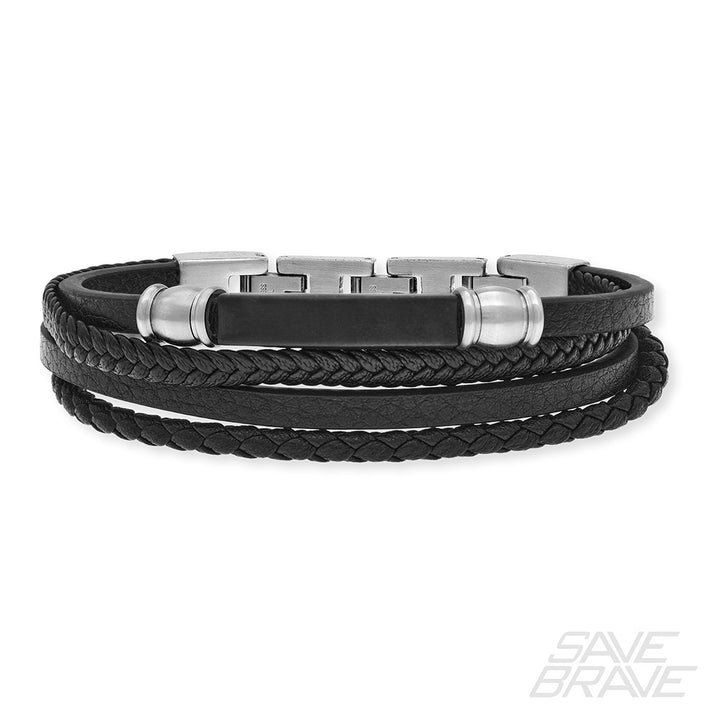 Save Brave Lederarmband Felix mit Edelstahl zollfrei