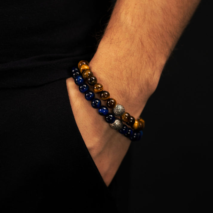 Save Brave Stretcharmband aus braunen Tigeraugenperlen mit Keltischem Knoten Fabrik Onlineshop