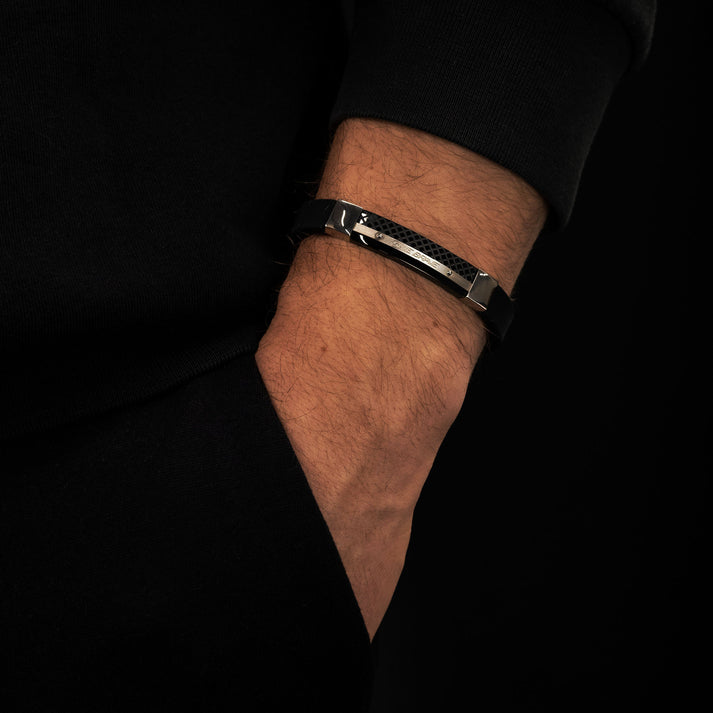 Save Brave Armband Xray aus Kautschuk & Edelstahl Vatertagsangebot