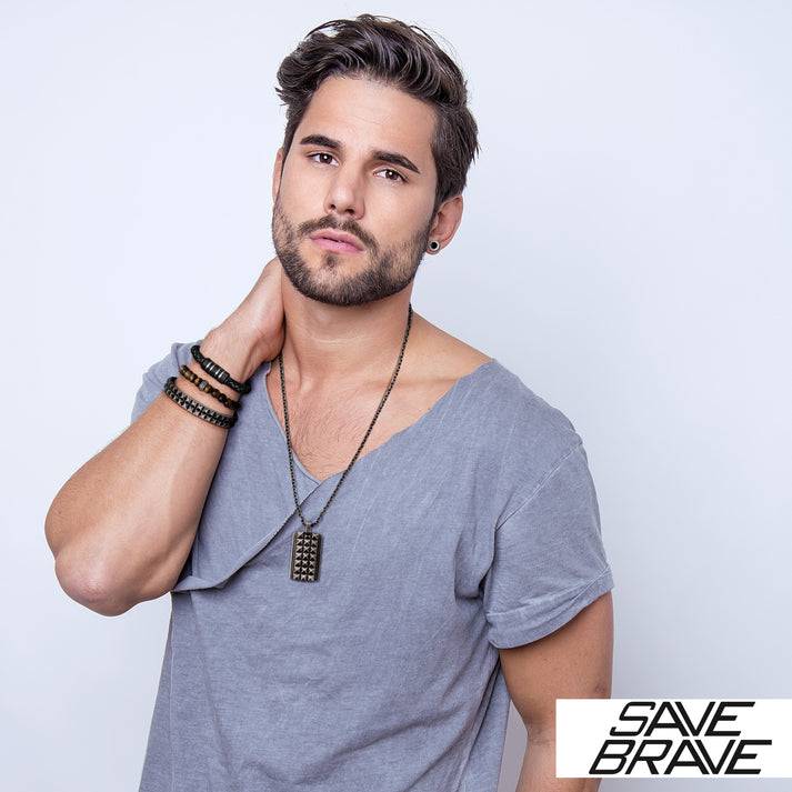 Save Brave Ohrstecker Mike aus Edelstahl - matt Begrenzte Freigabe