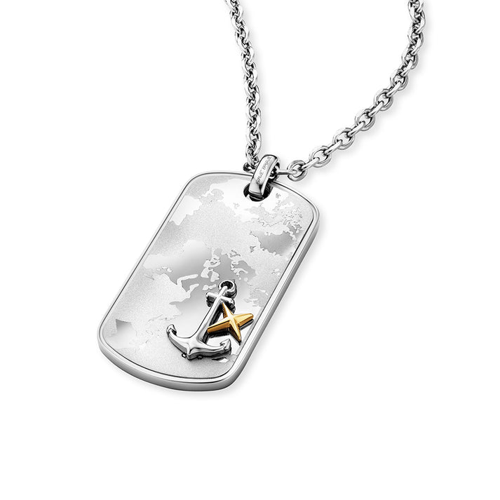 Save Brave Ankerkette mit Anhänger Worldanchor - Welt & Anker gold Letzte 2 Tage