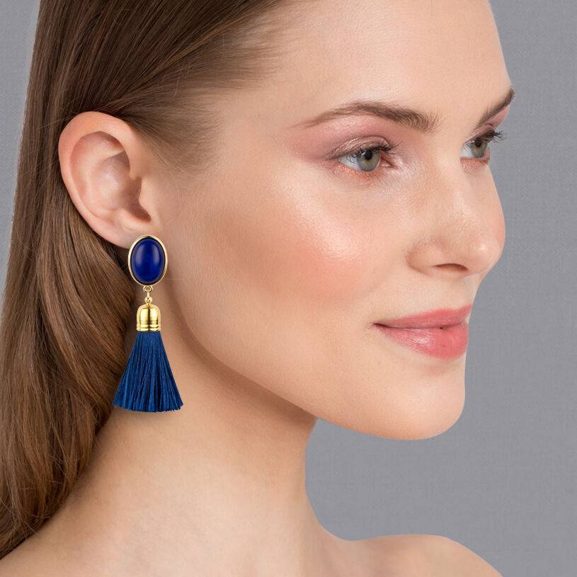 SchwesterSchwester Quasten Ohrringe als Ohrclips in Dunkelblau mit marineblauer Quaste von AmuseToi Rabatte dieses Monats