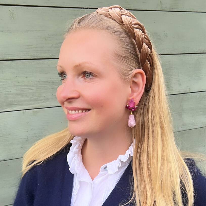 SchwesterSchwester Funkelnde Ohrstecker in Pink mit rosafarbenen Glitzertropfen von AmuseToi Räumungsverkauf