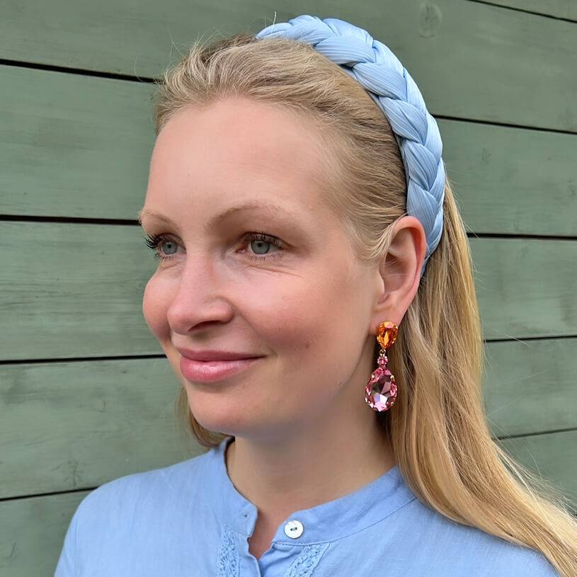 SchwesterSchwester Funkelnde Ohrstecker mit Glas-Kristallen in Orange und Rosa Rabatt