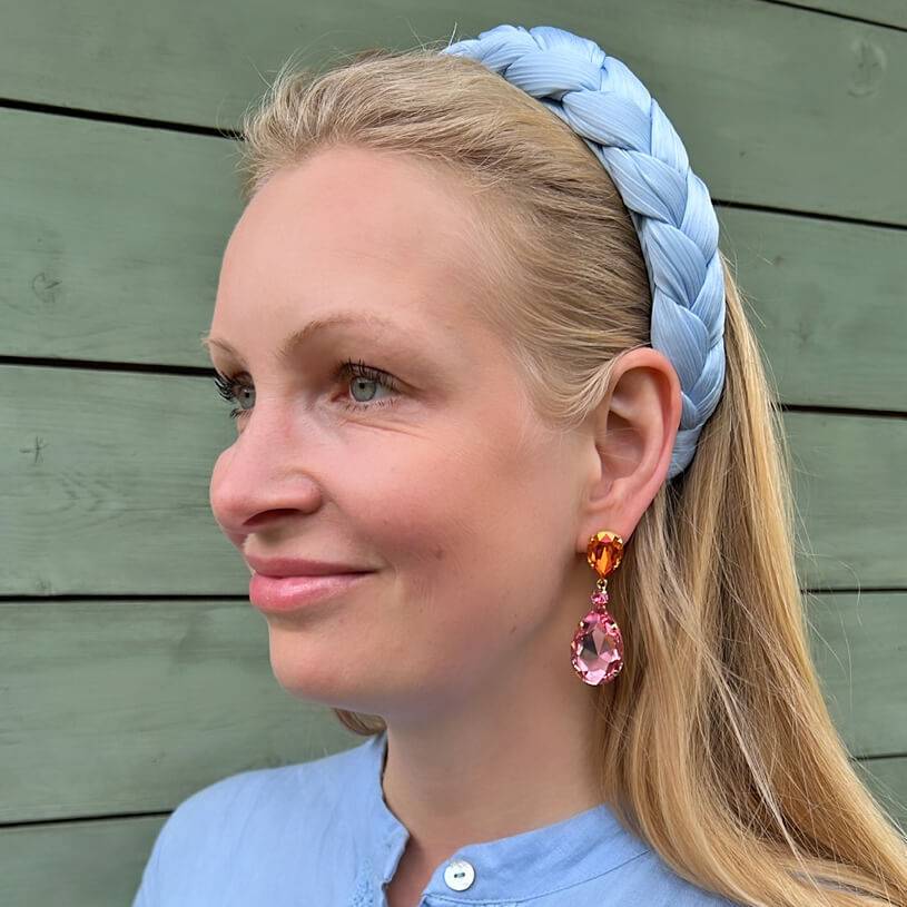 SchwesterSchwester Funkelnde Ohrstecker mit Glas-Kristallen in Orange und Rosa Rabatt