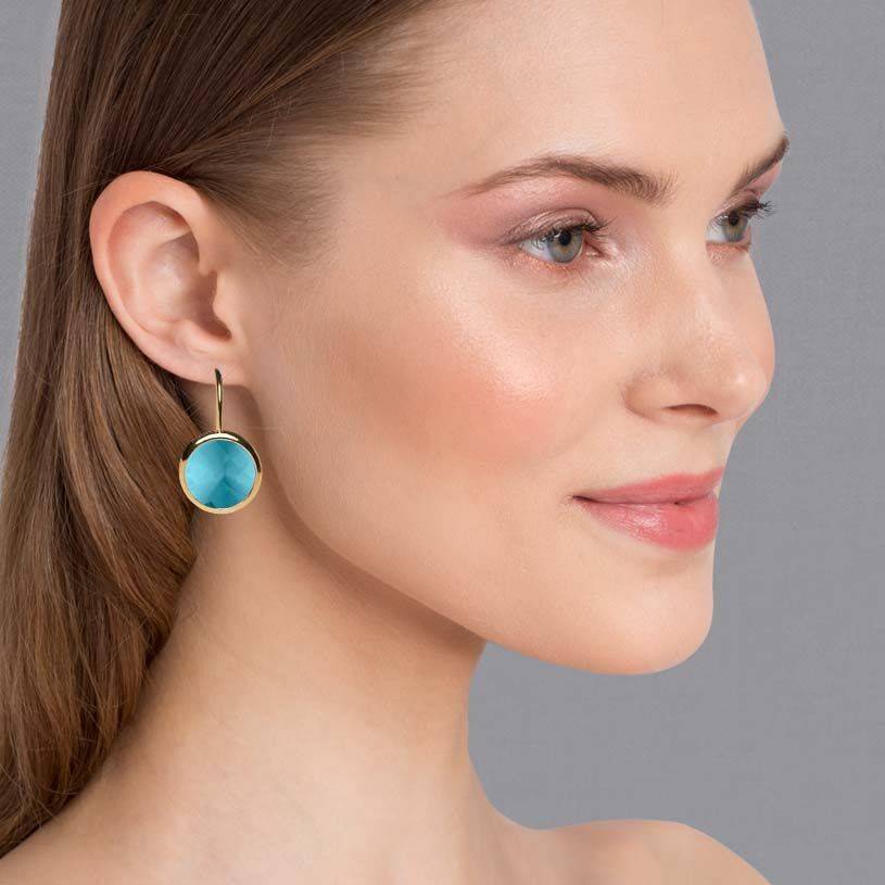 SchwesterSchwester Set aus Ohrhängern mit rundem Kristall in Hellblau und Satin-Haarreif in Hellgrün Weihnachtsangebot