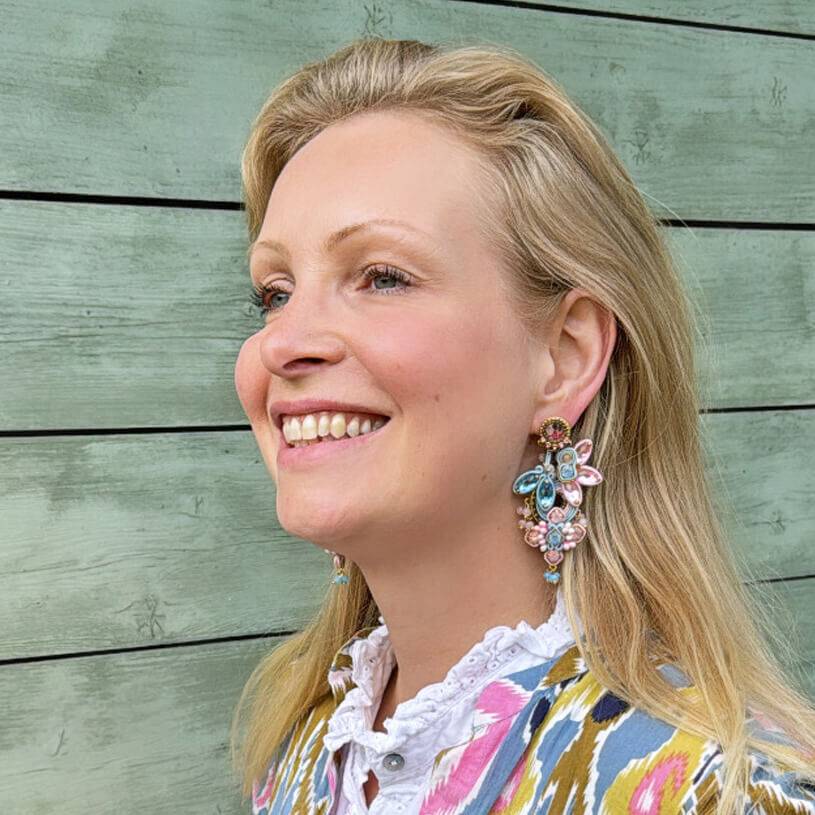 SchwesterSchwester Große Soutache-Ohrringe in Zartrosa und Zartblau Nur für heute