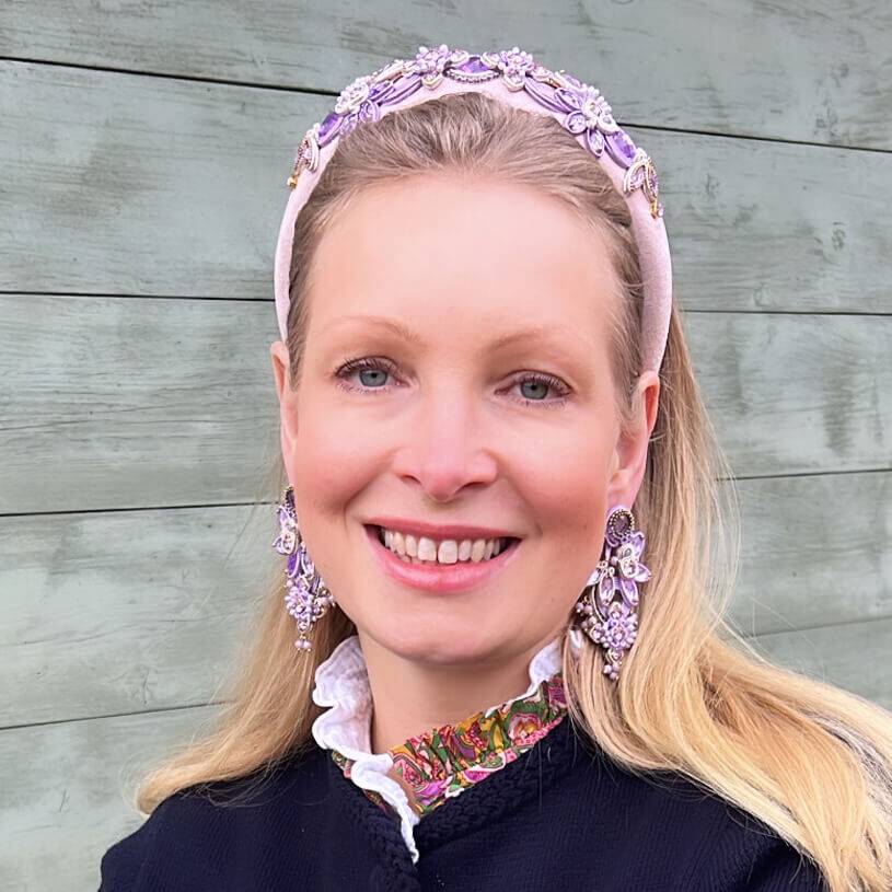 SchwesterSchwester Große Soutache-Ohrringe in Flieder und Champagner Top Angebot