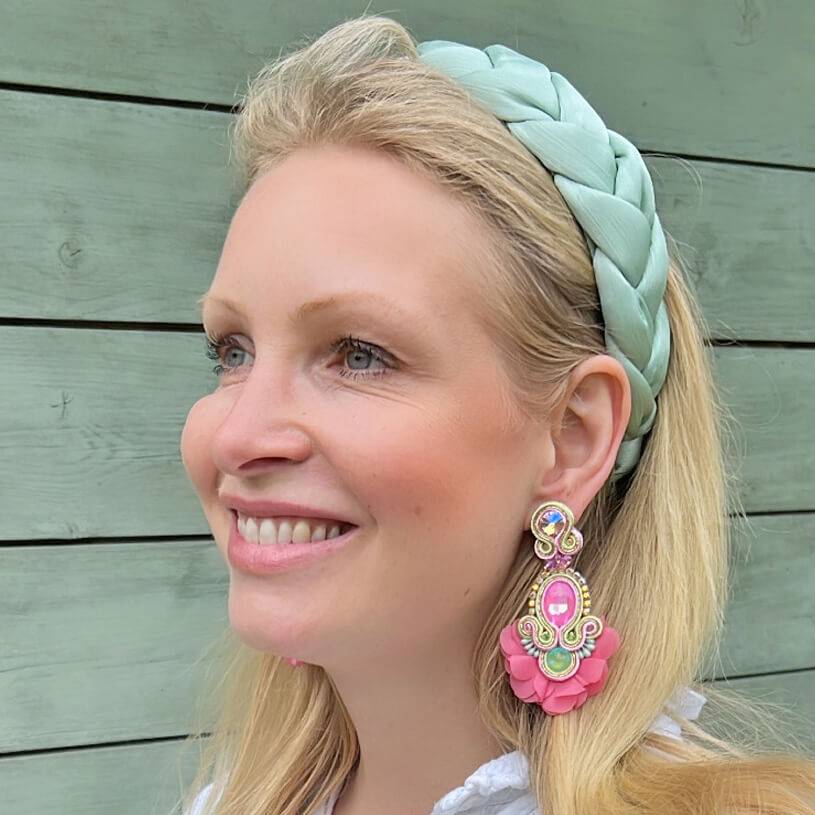 SchwesterSchwester Außergewöhnliche Soutache-Ohrringe in Rosa Sonderangebote