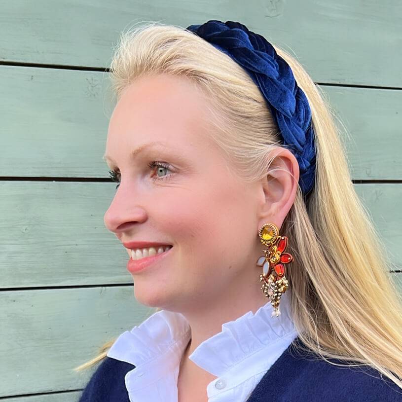 SchwesterSchwester Große Soutache-Ohrringe in Gold, Champagner und Braun Auslauf