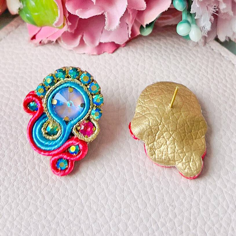 SchwesterSchwester Schöne Soutache-Ohrringe in Pink und Blau Angebote