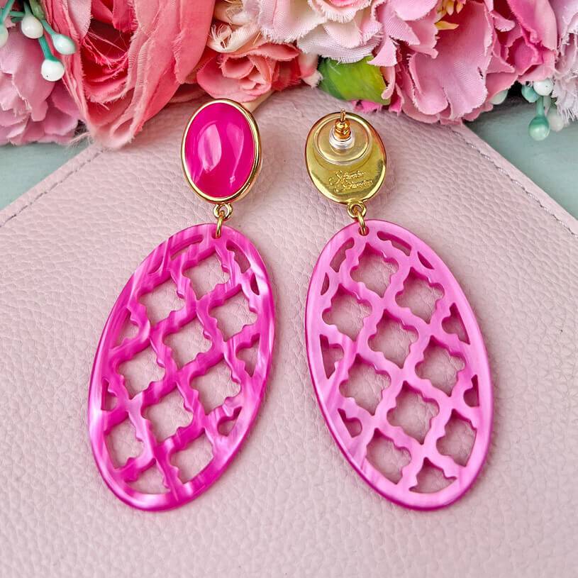SchwesterSchwester Pinkfarbene Ohrstecker mit Oval im Marrakesch Stil Bestseller