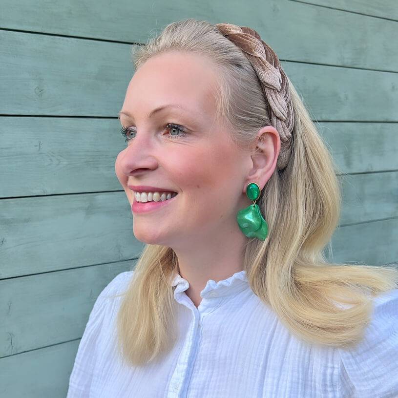 SchwesterSchwester Grüne Ohrringe mit Blütenblättern Begrenzte Freigabe